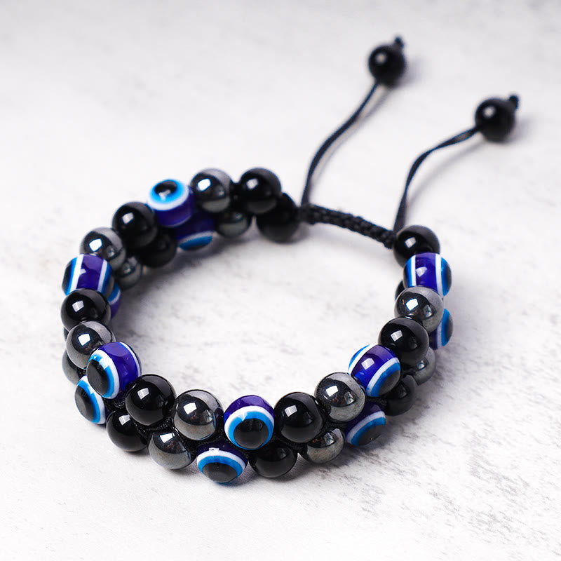 Schutzarmband Tigerauge Blau Schwarz