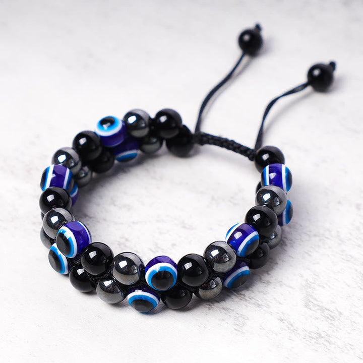 Schutzarmband Tigerauge Blau Schwarz