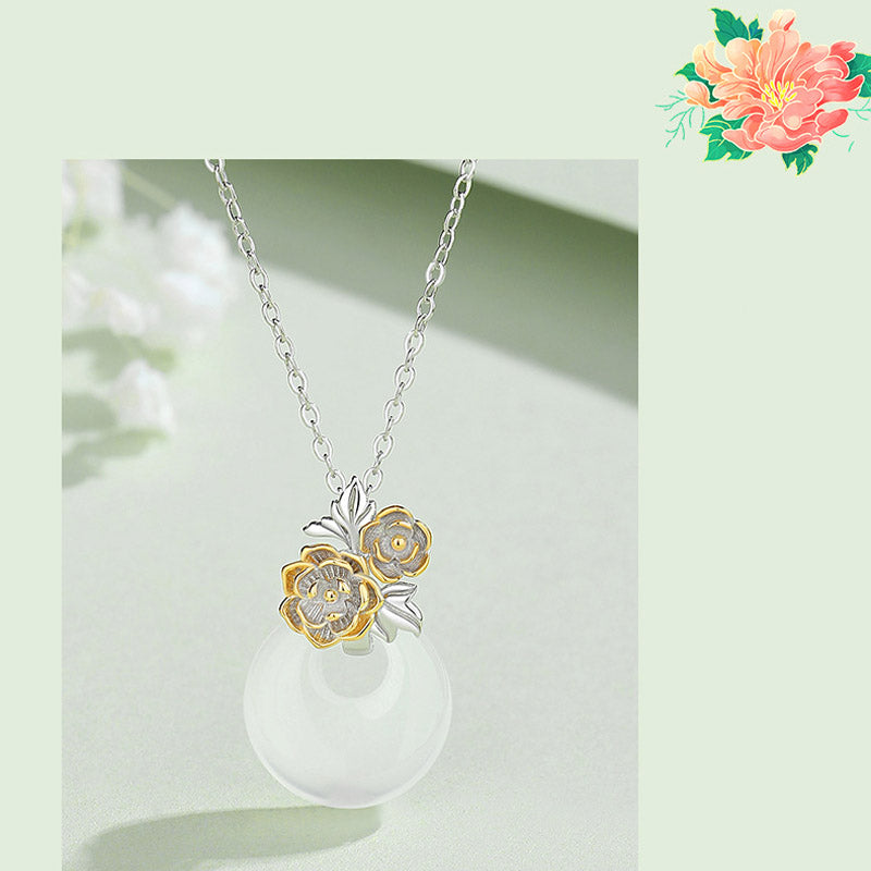 Kette Rose Blüten Harmonie Anhänger Eleganz