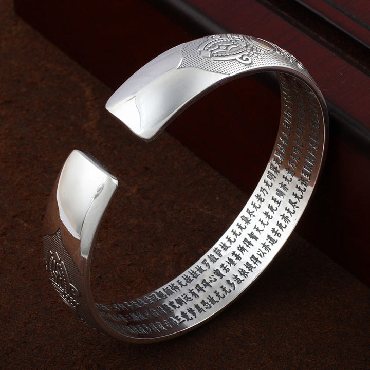 Armband Tibet Sanskrit Weiß Kupfer Meditation Schmuck Nahaufnahme elegantes Design