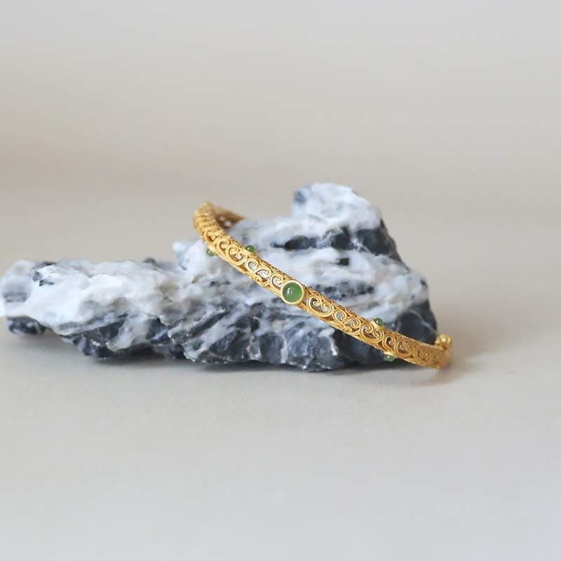 Armband Jade Kupfer Glückswolken - Beruhigung