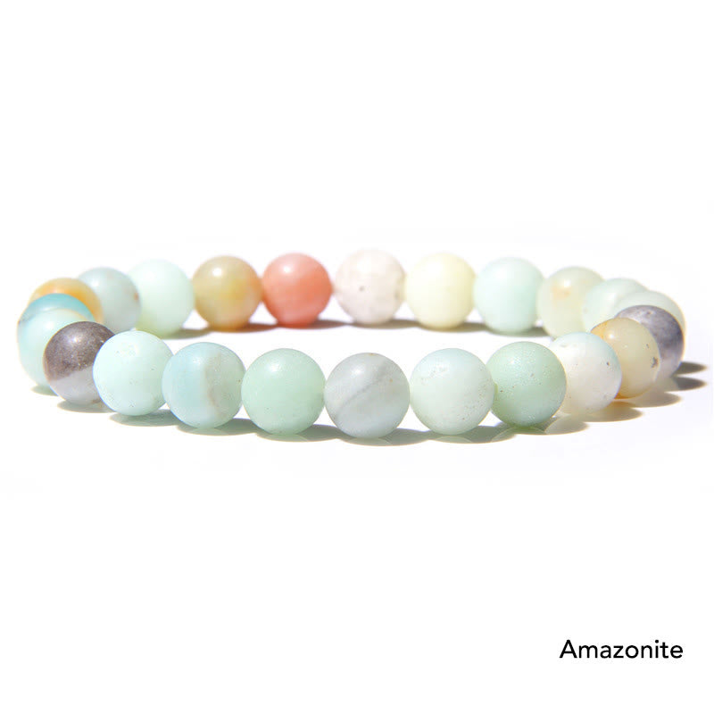 Amazonit Armband Kristall Achat – Balance Perlenarmband Naturstein Pastell