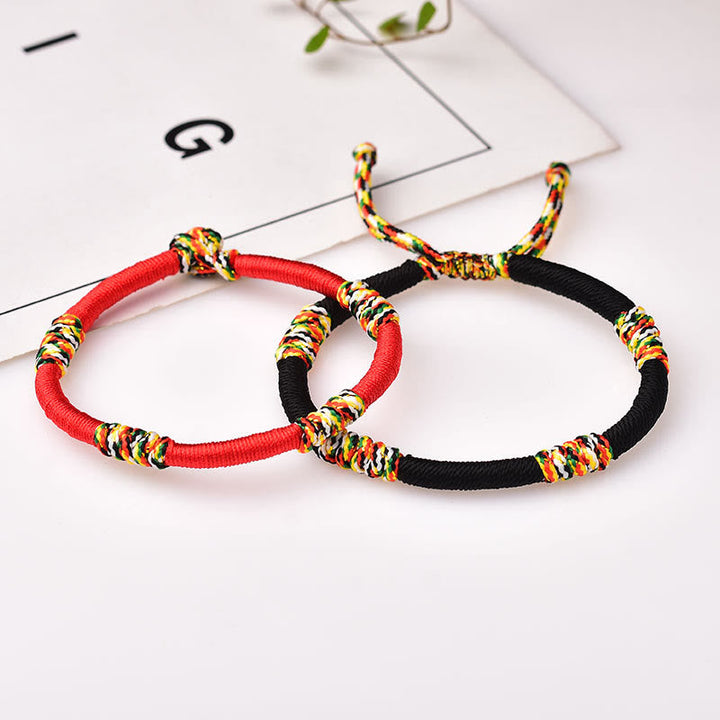 Armband – Schutz & Glück Balance rote schwarze Seile Glücksbringer Textil