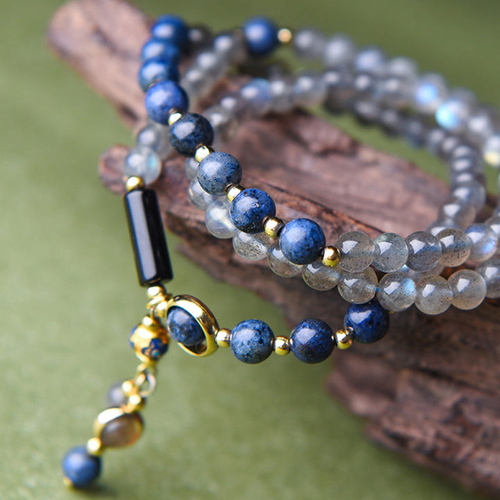 Armband Mondstein Lapislazuli Heilung Ruhe Energie Naturstein elegant