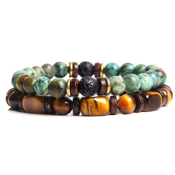Armband 2er Set Tigerauge Kaiserstein Heilstein