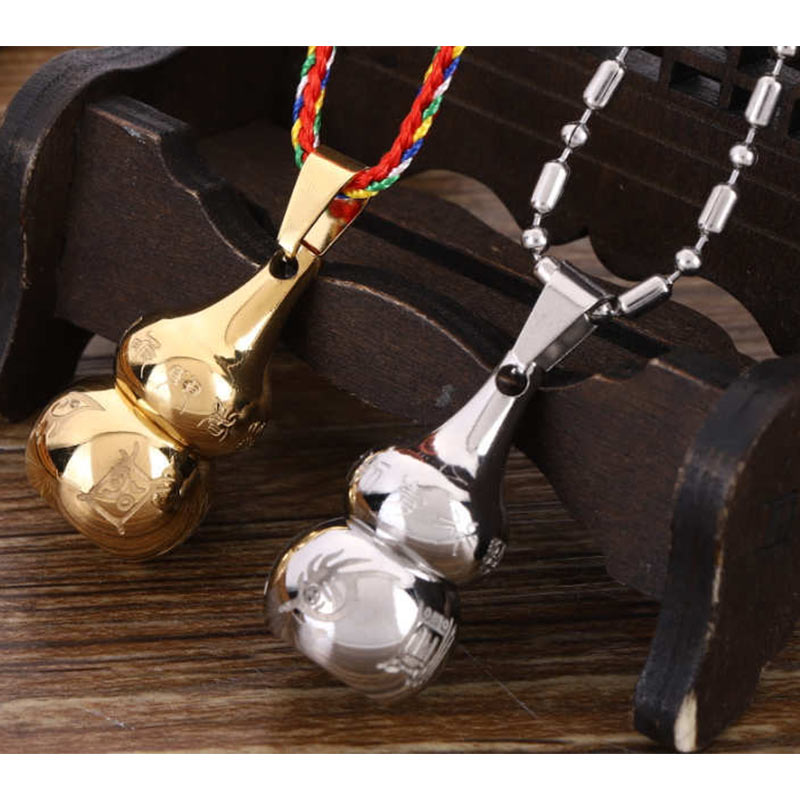 Kette Titanium Kürbis Anhänger gold silber Tibet