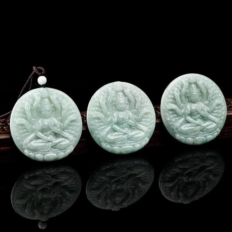 Kette Jade Tausend-Hand Guan Yin Anhänger
