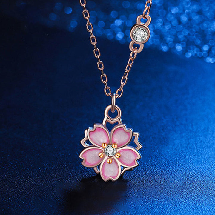 Kette 925er Silber Kirschblüte rosa Roségold Zirkonia