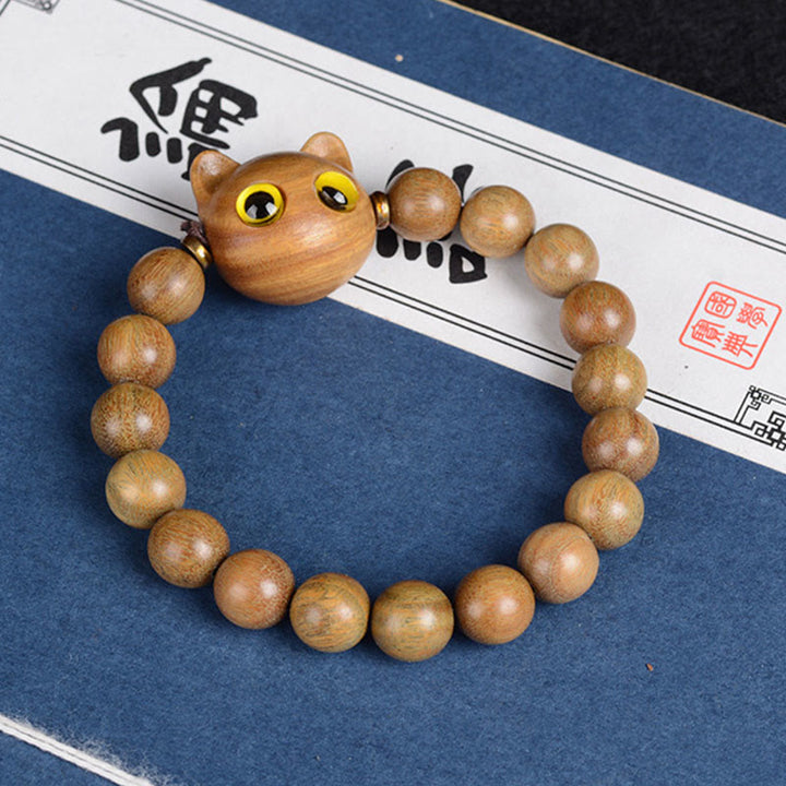 Armband Sandelholz Ebenholz Katze – Liebe & Balance – Bild 3
