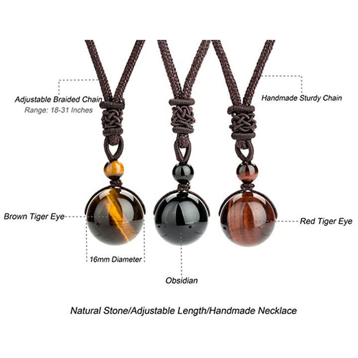 Kette Tigerauge Obsidian – Schutz & Mut | Zen Spirit