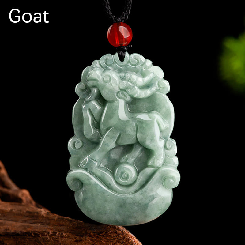 Kette Jade zwölf Tierkreis Natur – Glück – Ziege