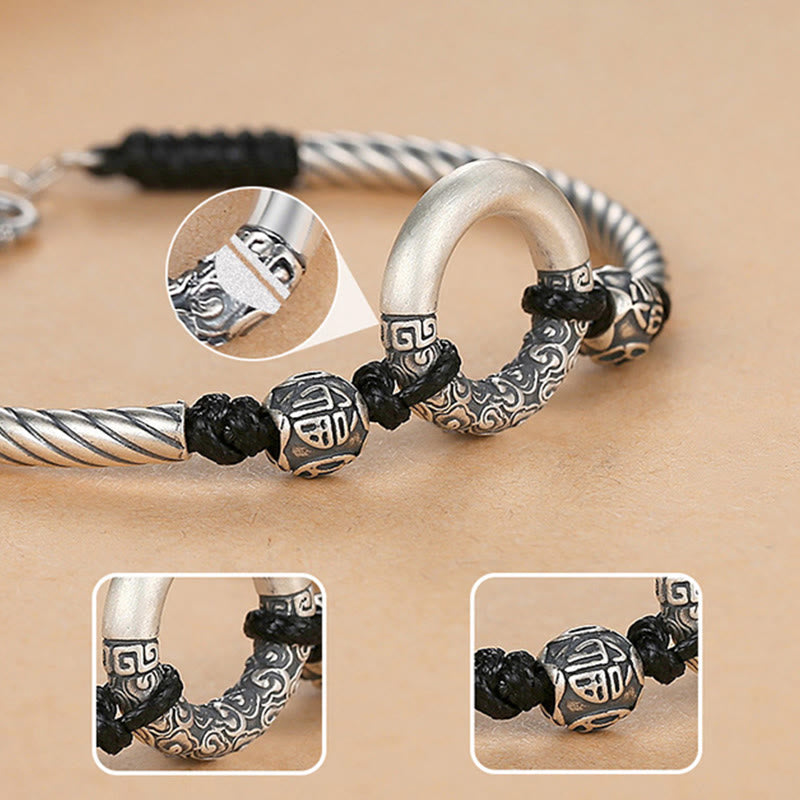Armband 925 Silber Kupfer Fu-Zeichen – Frieden & Glück
