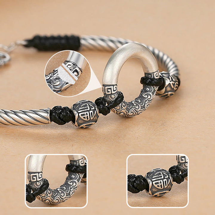 Armband 925 Silber Kupfer Fu-Zeichen – Frieden & Glück