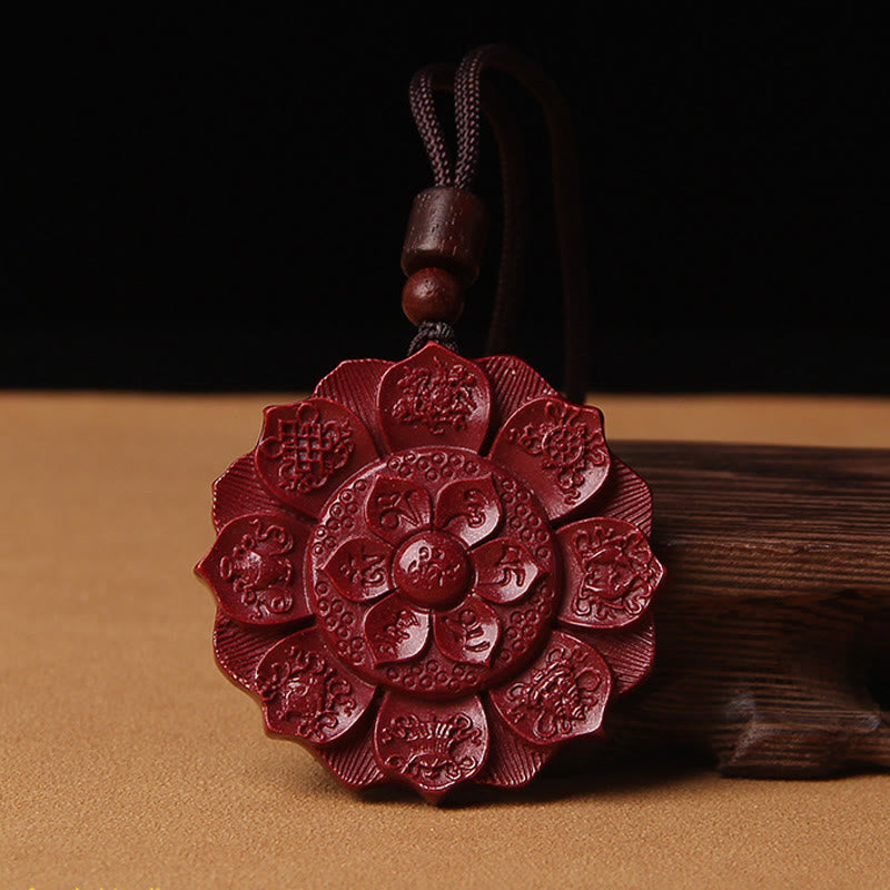 Tibetische Kette Zinnober Lotus Anhänger Segen