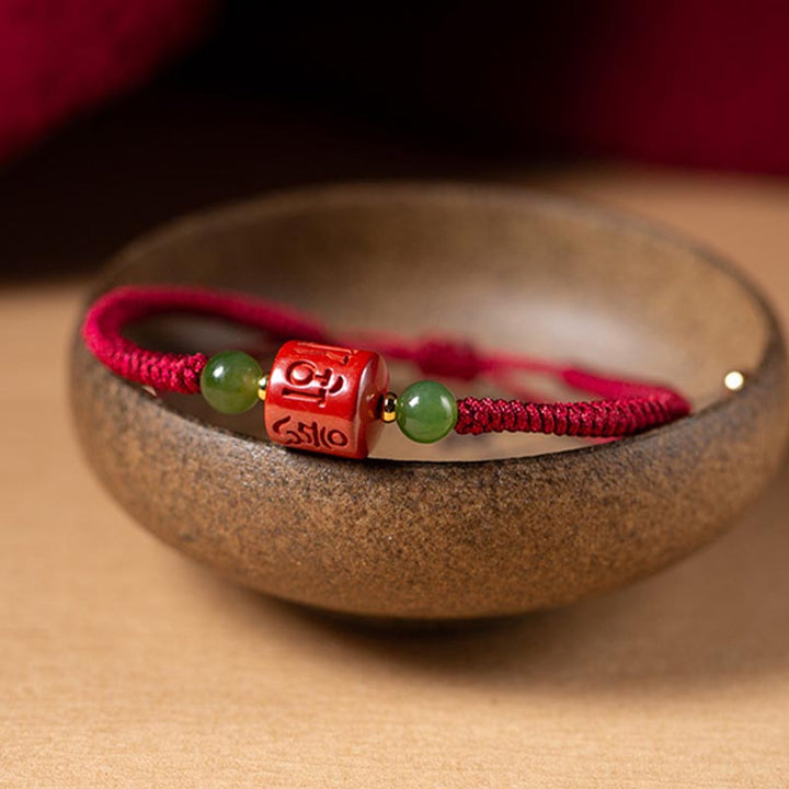 Armband Zinnober Om Mani Padme Hum – Segen & Balance