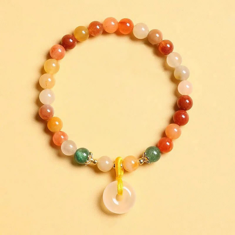 Jade Armband Wohlstand Frieden mehrfarbige Perlen Anhänger elegant
