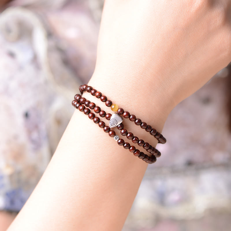 Armband 925 Silber Sandelholz Fu-Zeichen – Schutz