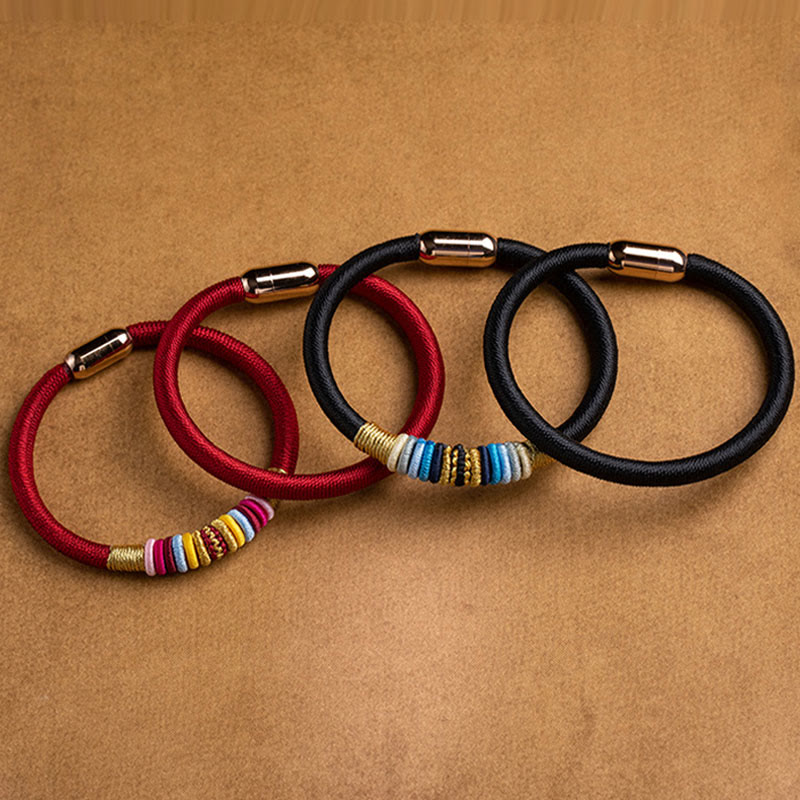 Magnetische Armbänder aus Stoff mit bunten Perlen Schmuck Kollektion