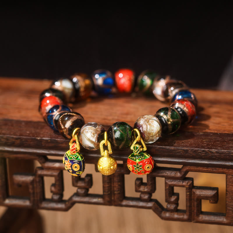 Armband Fünf Elemente – Glück Balance mit bunten Perlen Holz elegant