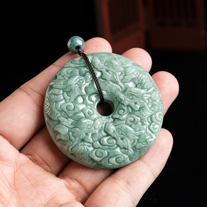 Jade Anhänger Handheld Drachen Schmuck Grün