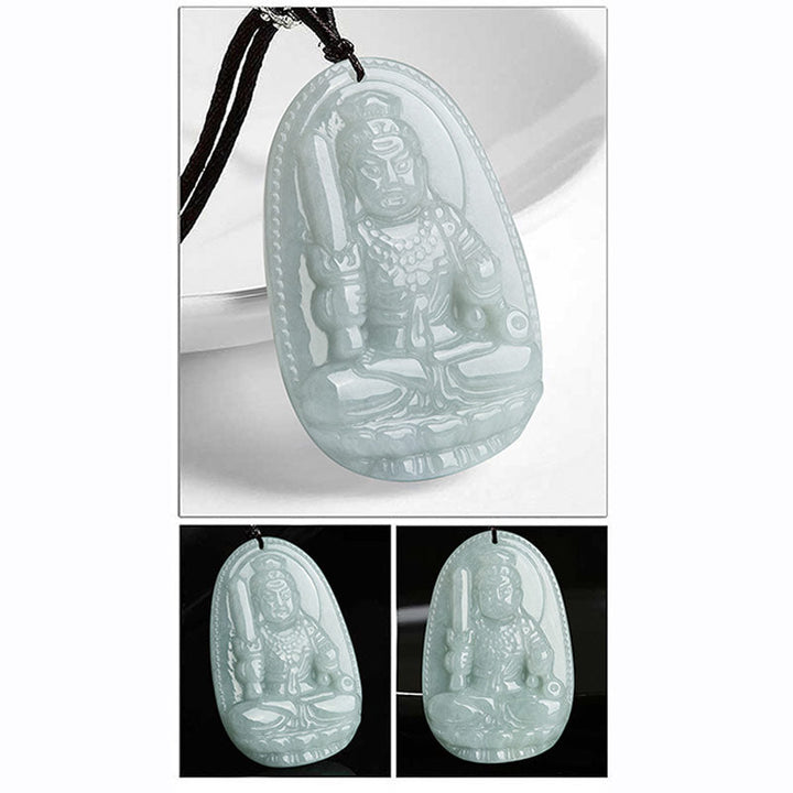 Kette Jade Tierkreis-Buddha Wohlstand Anhänger Jadeит grün