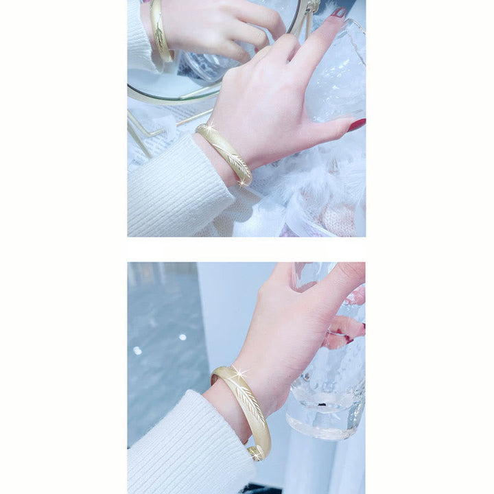 Armband Kupfer Herzsutra Wohlstand Energie Handgelenk elegant gold glänzend