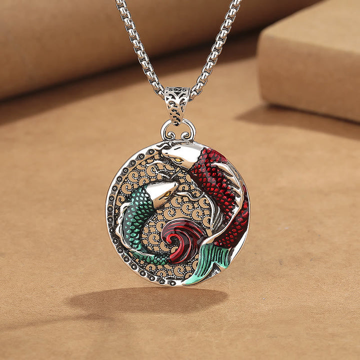 Tibetische Kette, Kupfer, Koi, Anhänger, Heilung, Schmuck