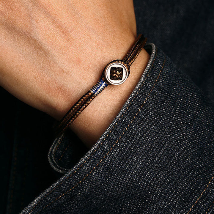 Armband 925 Silber - Schutz Knoten Geflochten