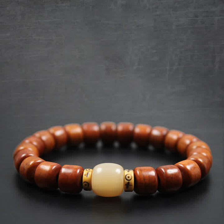 Armband Tibetische Knochenperlen Om Mani Padme Hum "Stärke Mantra"