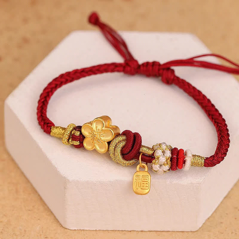 Armband Pfirsichblüte Glücks-Charm – Freude & Glück
