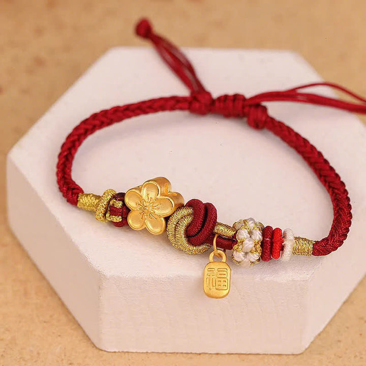 Armband Pfirsichblüte Glücks-Charm – Freude & Glück