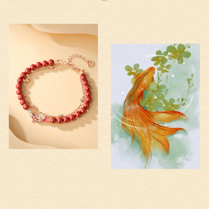Armband 925 Silber Zinnober Koi Fisch – Glück & Wohlstand