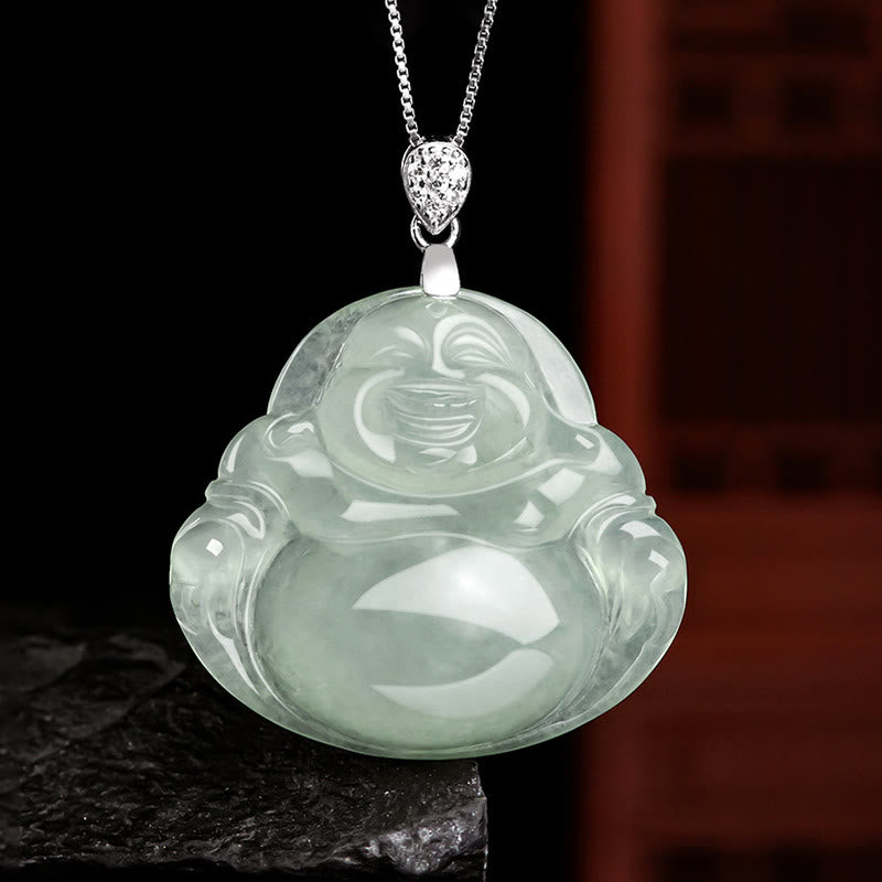 Anhänger Kette Jade Lachender Buddha – Wohlstand