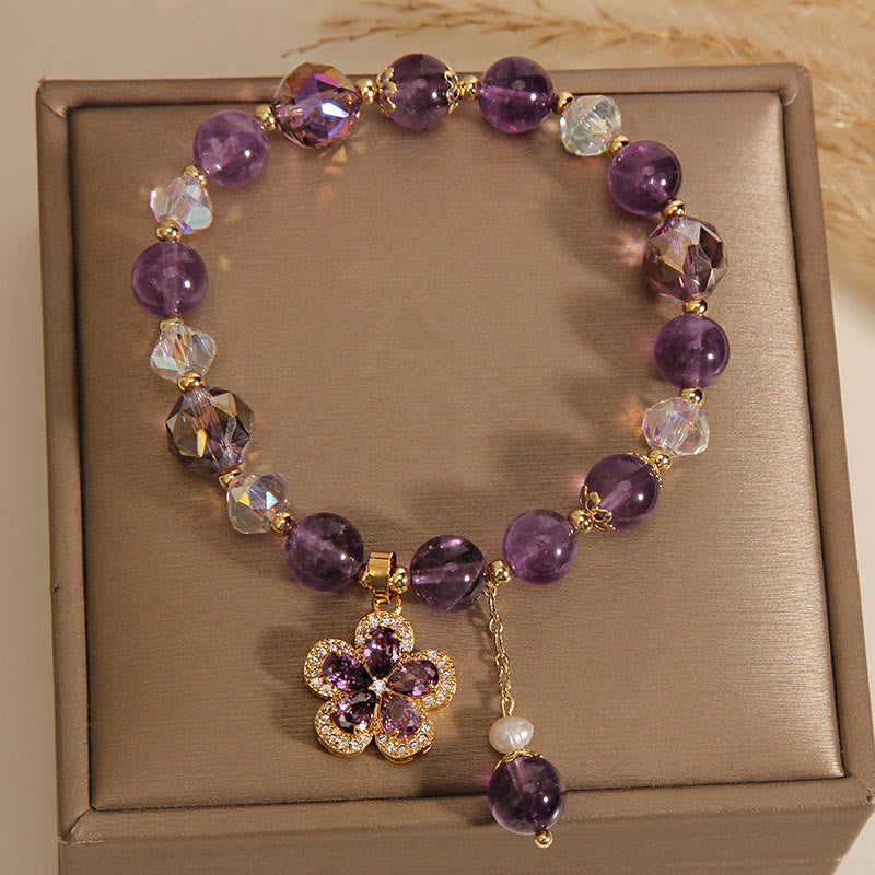 Armband Amethyst Blume - Positiv Transformation