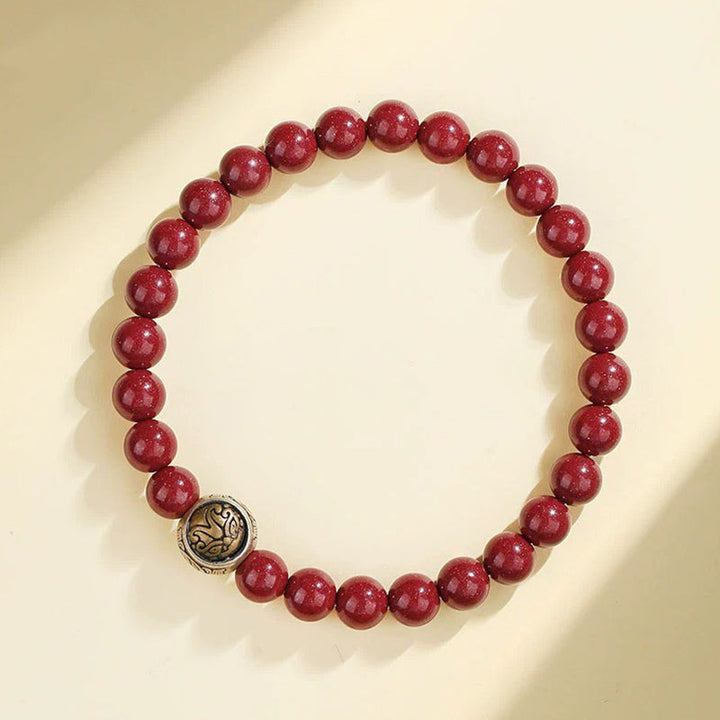 Rotes Zinnober Armband 925 Silber Perlen Segen Energie elegant