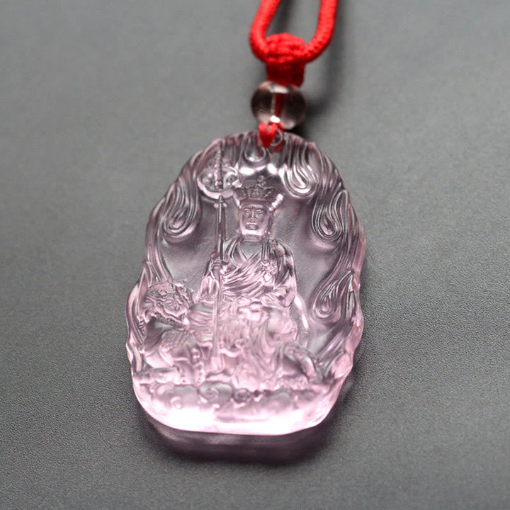 Kette Buddha Liuli Ksitigarbha Klarheit rosa Kristall Anhänger