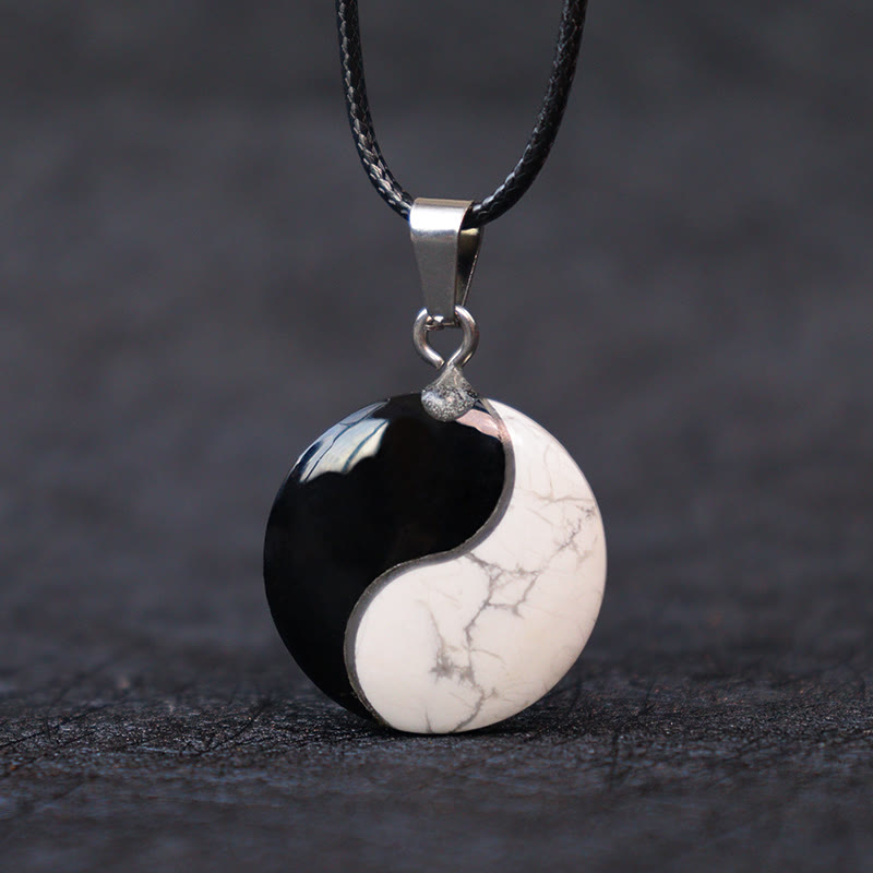 Anhänger Kette Yin Yang Marmor Schwarz – Harmonie