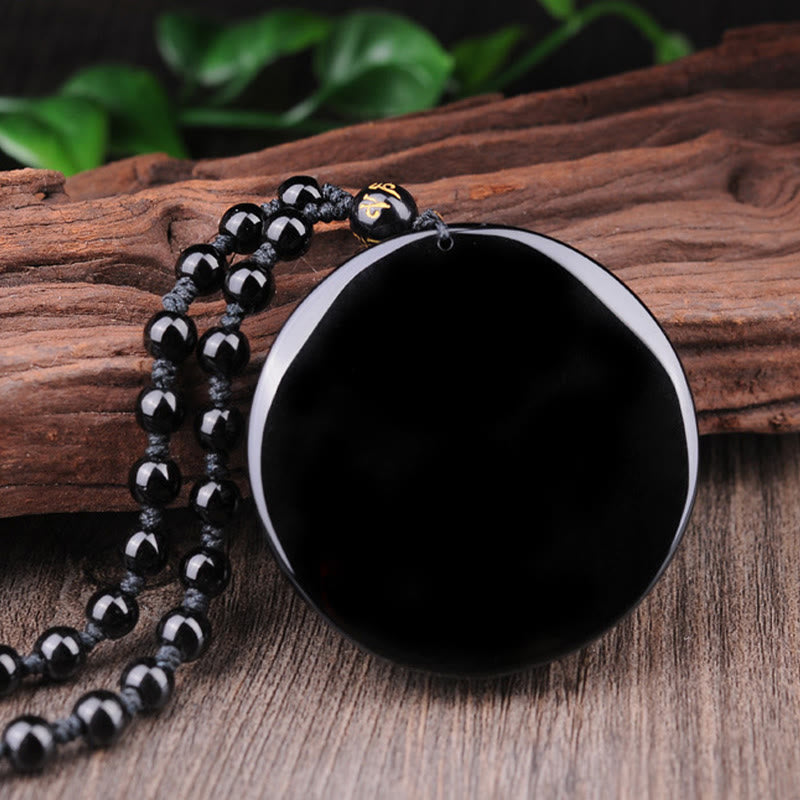 Anhänger Obsidian schwarz glänzend Naturstein Kette Schmuck Anhänger