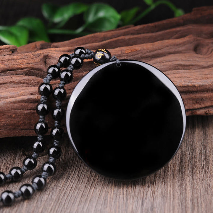 Anhänger Obsidian schwarz glänzend Naturstein Kette Schmuck Anhänger