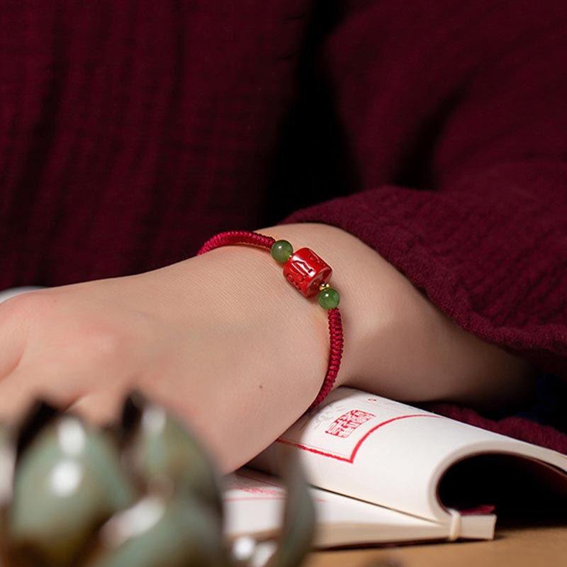 Armband Zinnober Om Mani Padme Hum – Segen & Balance