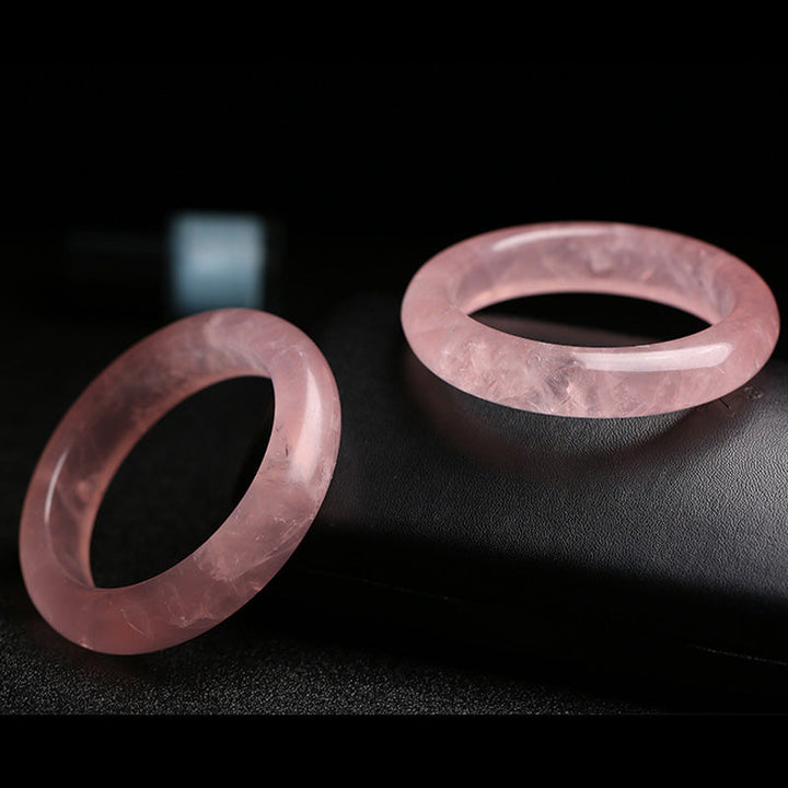 Armband Rosenquarz – Liebe Energie zwei rosa Bänder Naturstein glänzend