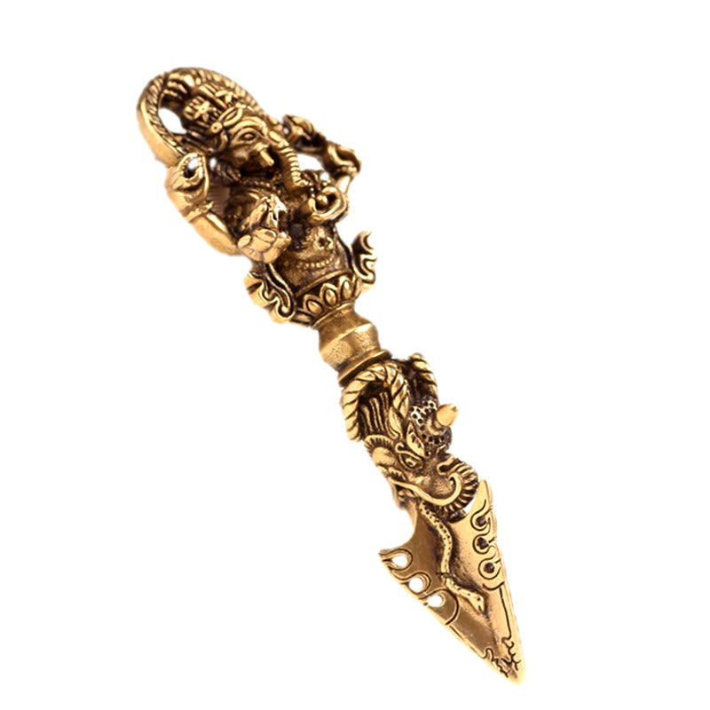 Kette Tibetsteine Ganesha Vajra Wohlstand Bronze Phurba