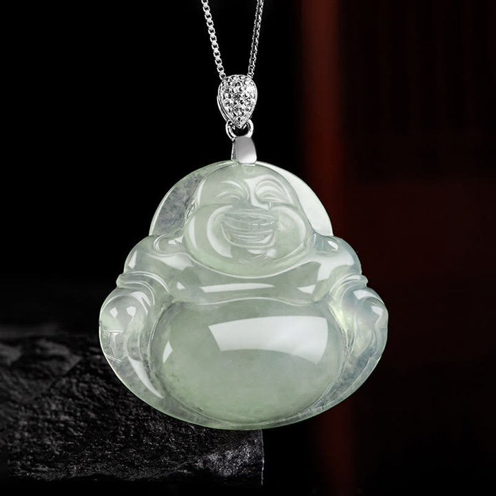Anhänger Kette Jade Lachender Buddha – Wohlstand