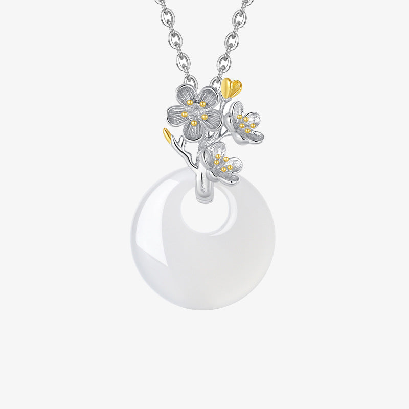 Kette Chalcedon Blüten Harmonie Anhänger Eleganz