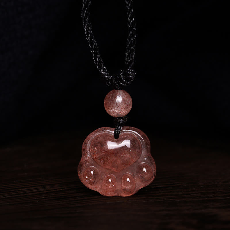 Rosenquarz Katzenpfote Kette Heilung Liebe Energie