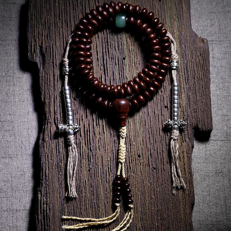 Mala Kupfer Bodhi Harmonie Armband braun Holzperlen Türkis Stein