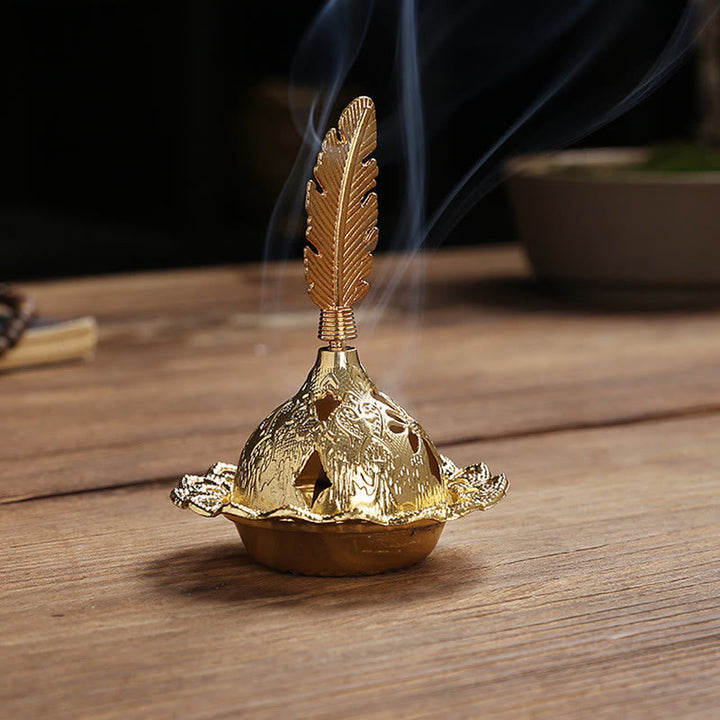 Halter Für Räucherstäbchen Gold Kürbis Stern Feder