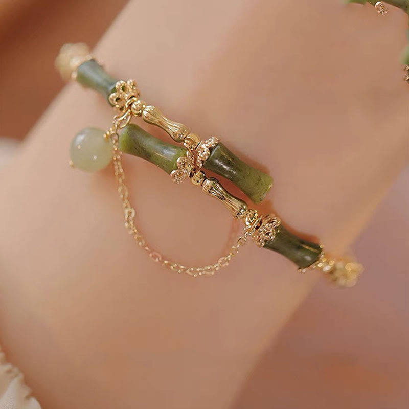 Armband Bambus Jade Muster - Glück Harmonie