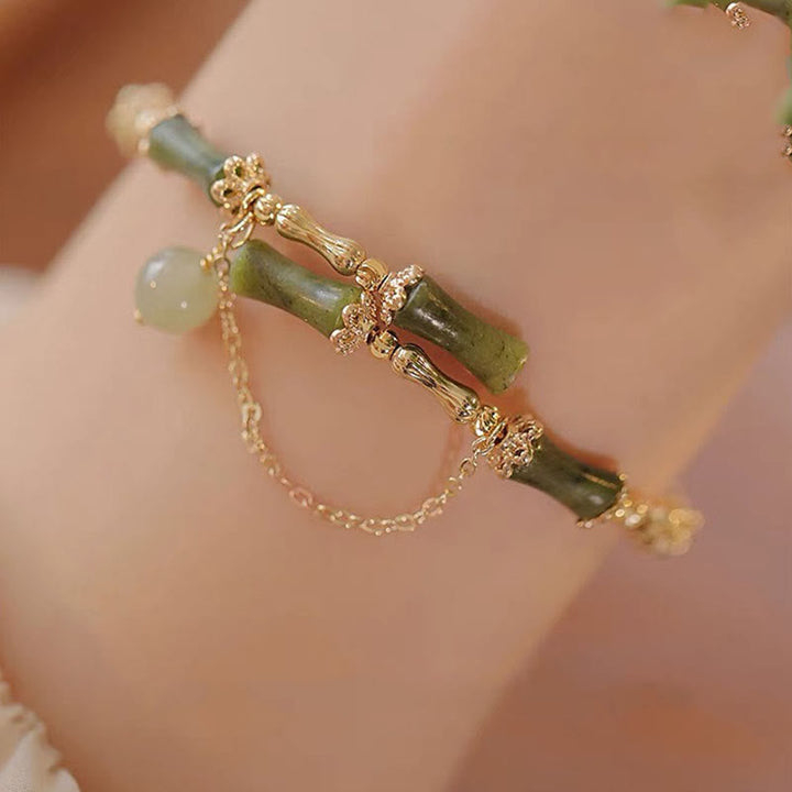 Armband Bambus Jade Muster - Glück Harmonie