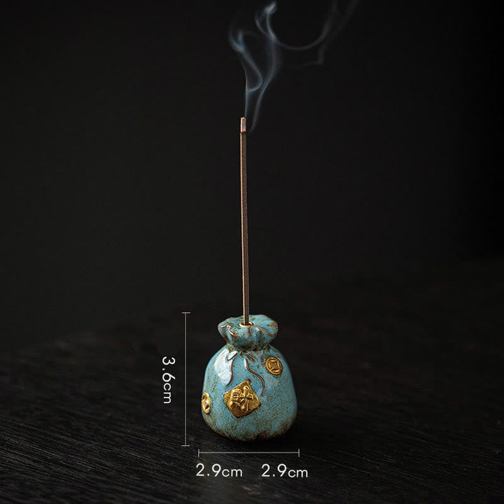 Räuchergefäß Mit Sieb Bagua Schatzschale Blauer Glückssack
